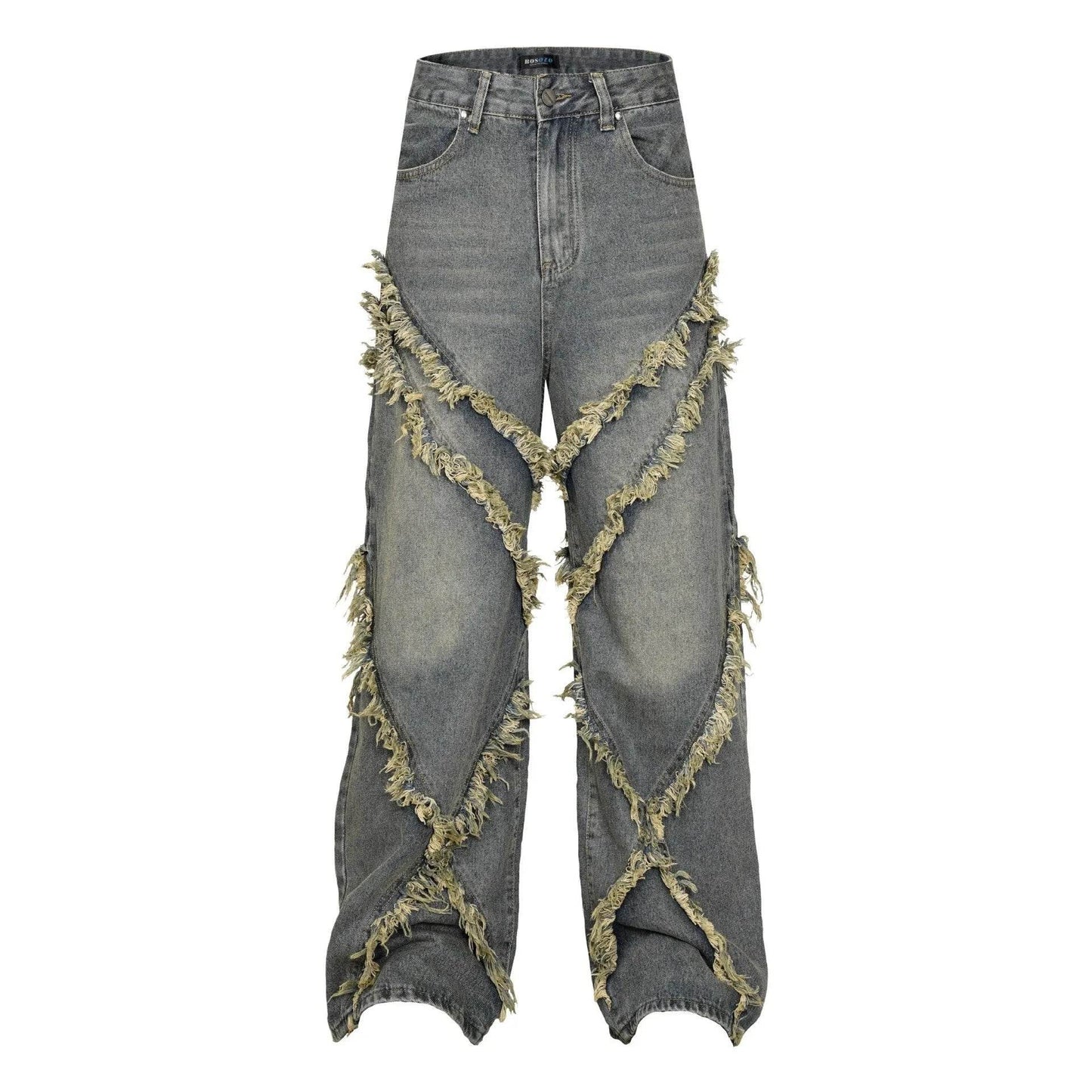 Wash Distressed Stitching Baggy Jeans Pant With Whiskers Same Style For Men And Women - www.Shopthatapp.com