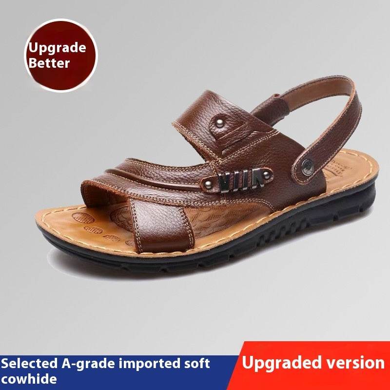 First Layer Cowhide Men's Sandals Summer Genuine Leather Sandals - www.Shopthatapp.com
