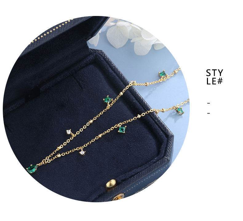 Generous water drop emerald zircon necklace - www.Shopthatapp.com