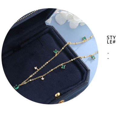 Generous water drop emerald zircon necklace - www.Shopthatapp.com
