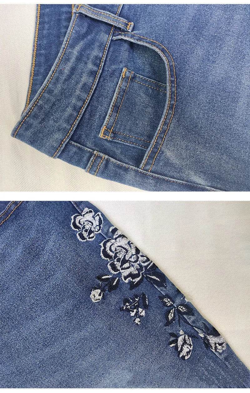 Women's Embroidered Bootcut Slim Fit Jeans - www.Shopthatapp.com