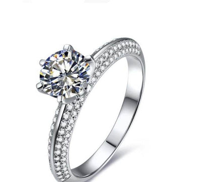 Six-claw paved with diamond luxury ring - www.Shopthatapp.com