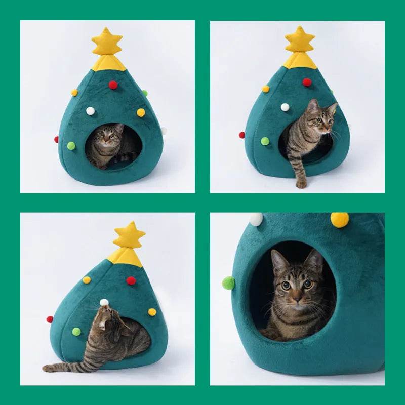 Pet Christmas Tree Cat Cat Bed Cat Mat Kennel Felt Litter Cat Supplies - www.Shopthatapp.com