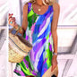 Graffiti Print Sleeveless mini Sundresses Women Summer Beach Dresses - www.Shopthatapp.com