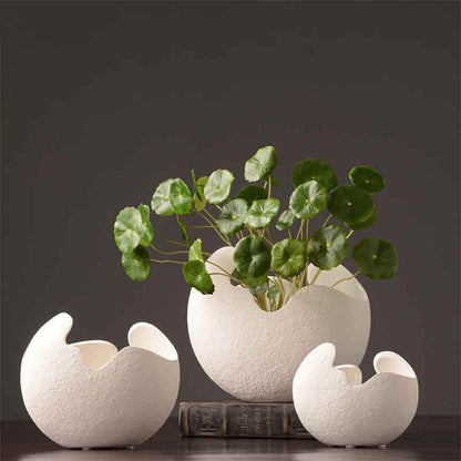 Simple white ceramic vase decoration - www.Shopthatapp.com