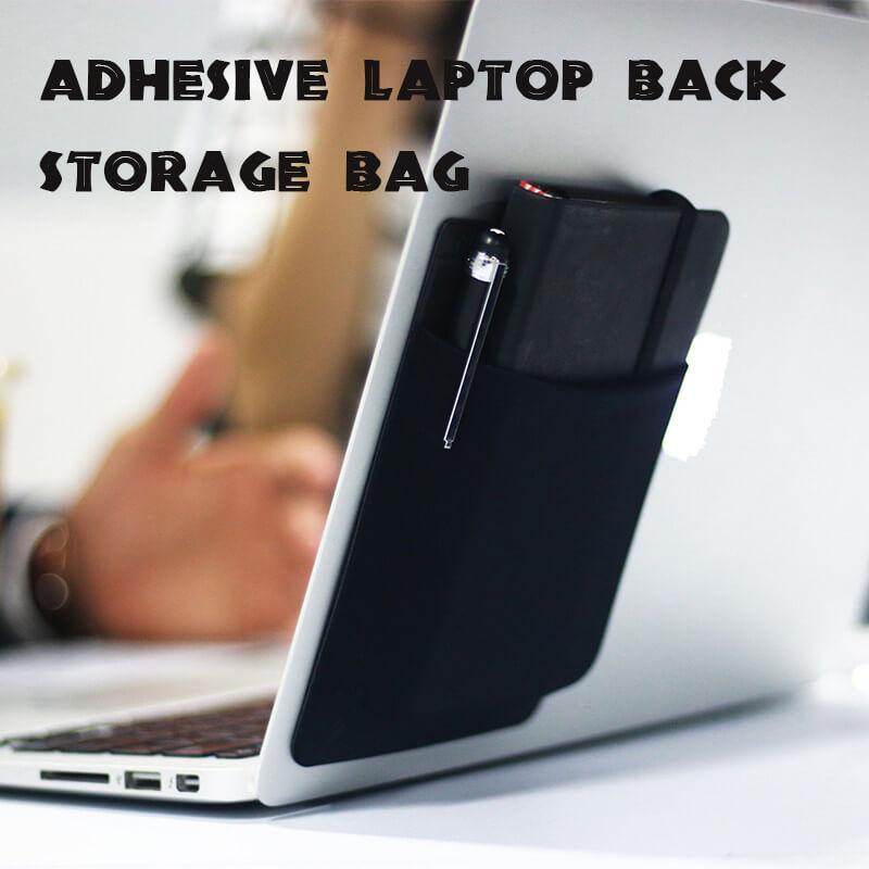 Adhesive Laptop Back Storage Bag Laptop Organizer - www.Shopthatapp.com