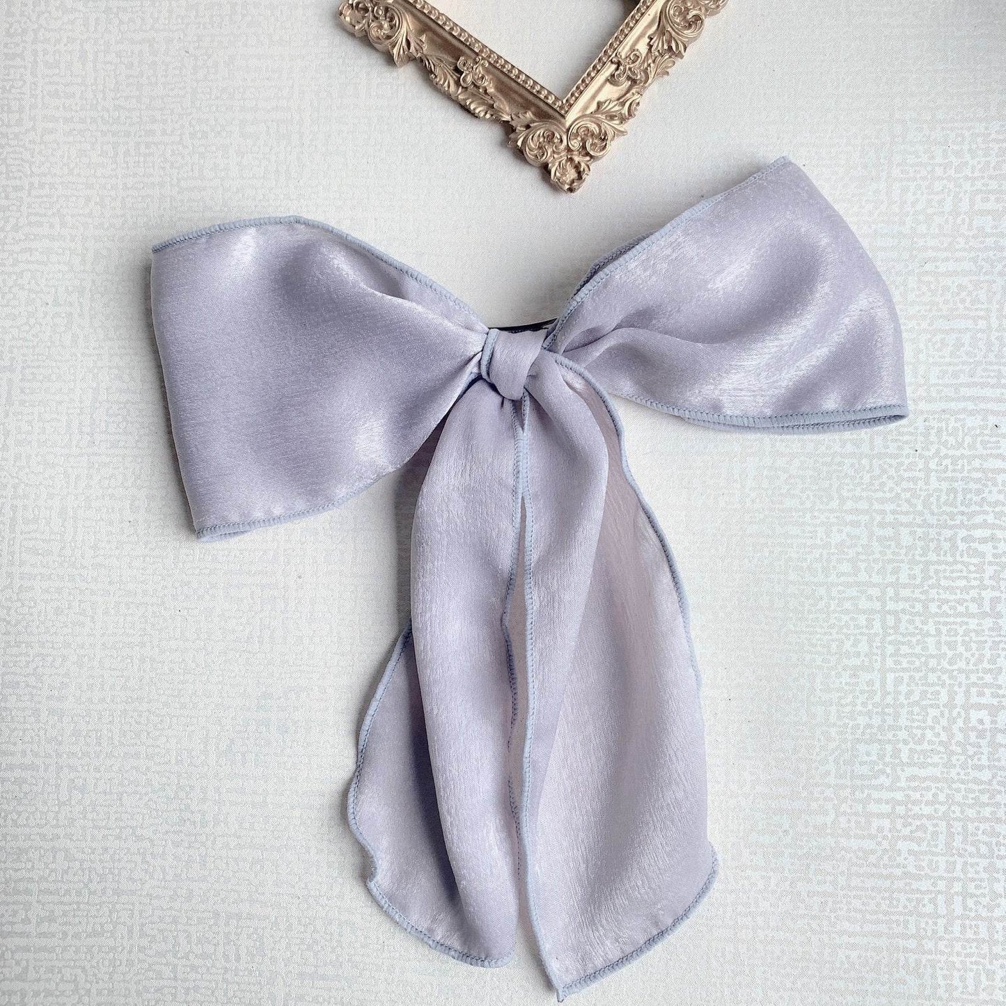 Silk satin oversized bow tie Hair Scrunchies ponytail Holder - www.Shopthatapp.com