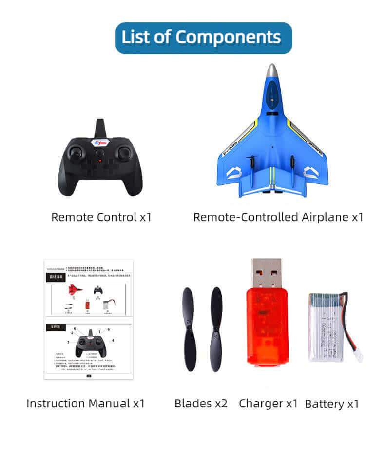 Planeur télécommandé 3-en-1 Kidstoylover : mer, terre et air - Mousse EPP imperméable, équilibre intelligent