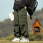 Autumn And Winter Straight Casual Wide-leg Corduroy Baggy Cargo Pant Overalls Men - www.Shopthatapp.com