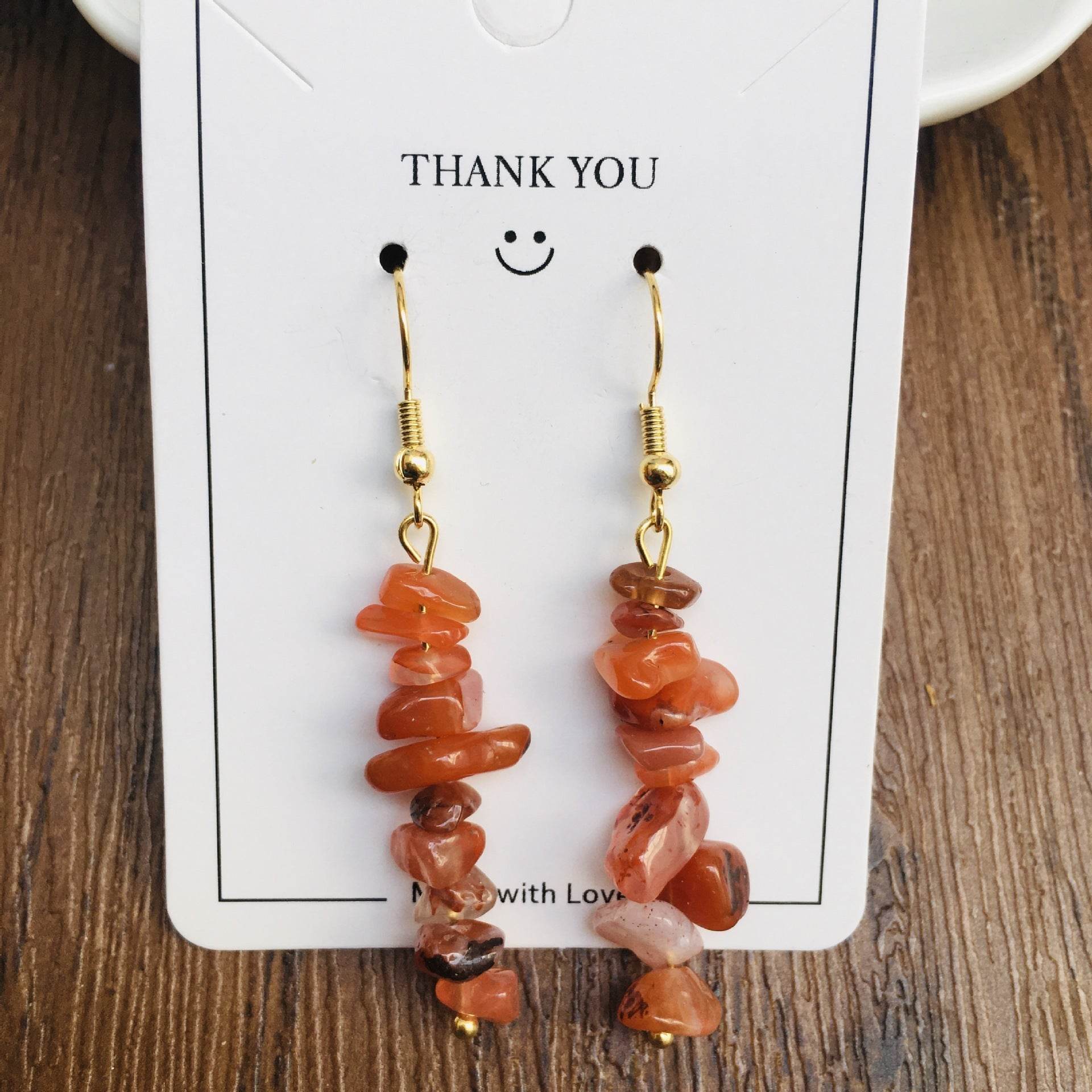 Handmade DIY Natural Crystal Stone Beaded Earrings - www.Shopthatapp.com