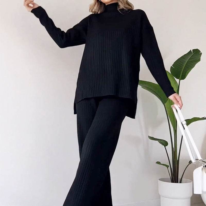 Turtleneck Suit – Stylish Casual Loose-Fit Long Sleeve Outfit - www.Shopthatapp.com