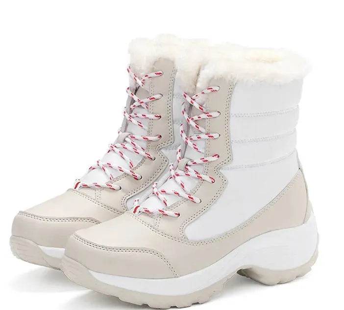 Winter Snow Boots Female High Ankle Waterproof Ladies Cotton Shoes Boots Plus Velvet Shoes - www.Shopthatapp.com