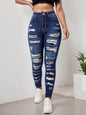 2025 Women's Ripped Tight Cropped Pants, New High Stretch Jeans, Fashionable And Versatile Street Style, Slim Fit Design, Women's Jeans And Clothing - www.Shopthatapp.com