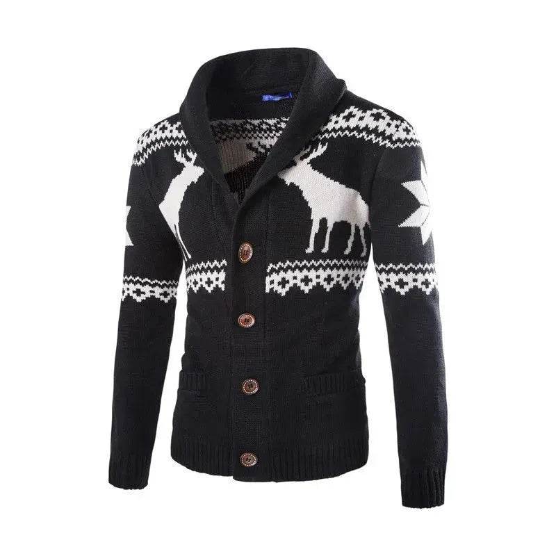 Men's fawn Deer Button Christmas cardigan sweater - www.Shopthatapp.com