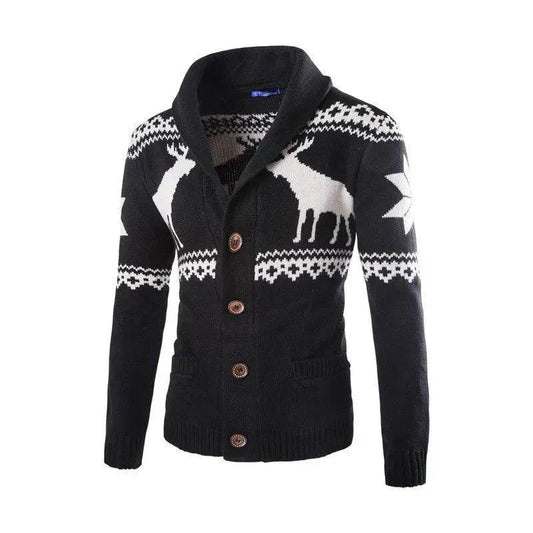 Men's fawn Deer Button Christmas cardigan sweater - www.Shopthatapp.com