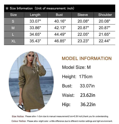 Autumn Winter Knitted Pullover Mini Sweater Dress - www.Shopthatapp.com