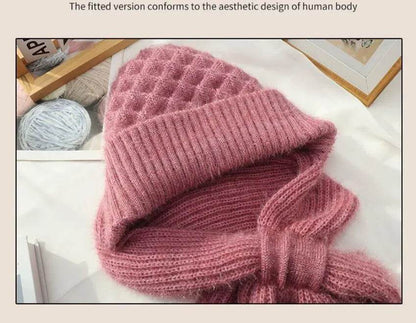 Women's Fleece-lined Scarf And Hat Winter Warm Knitted Hat Scarf - www.Shopthatapp.com