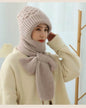 Women's Fleece-lined Scarf And Hat Winter Warm Knitted Hat Scarf - www.Shopthatapp.com