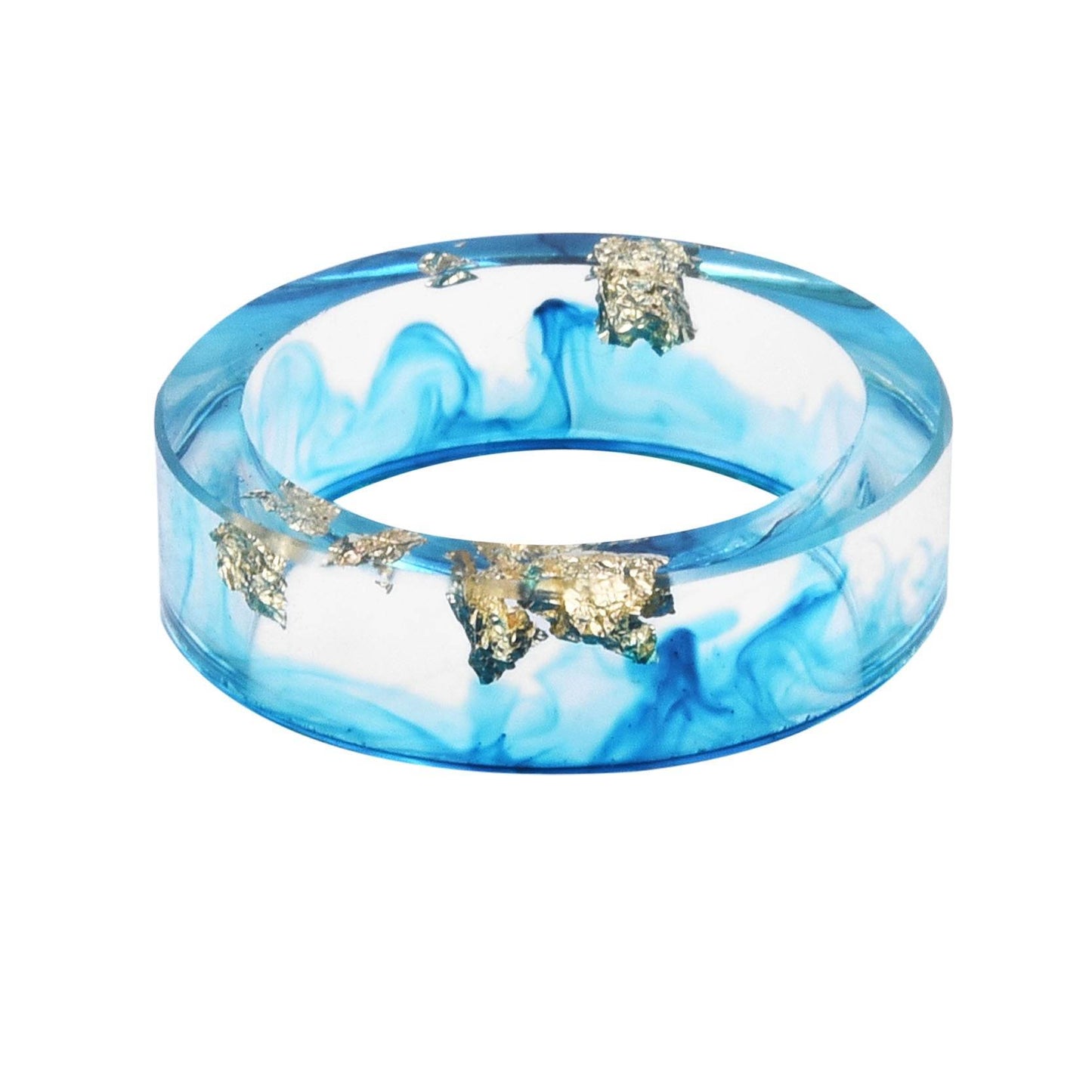 New dried flower resin ring Sen Xiao small  handmade flower gold foil color Epoxy ring - www.Shopthatapp.com