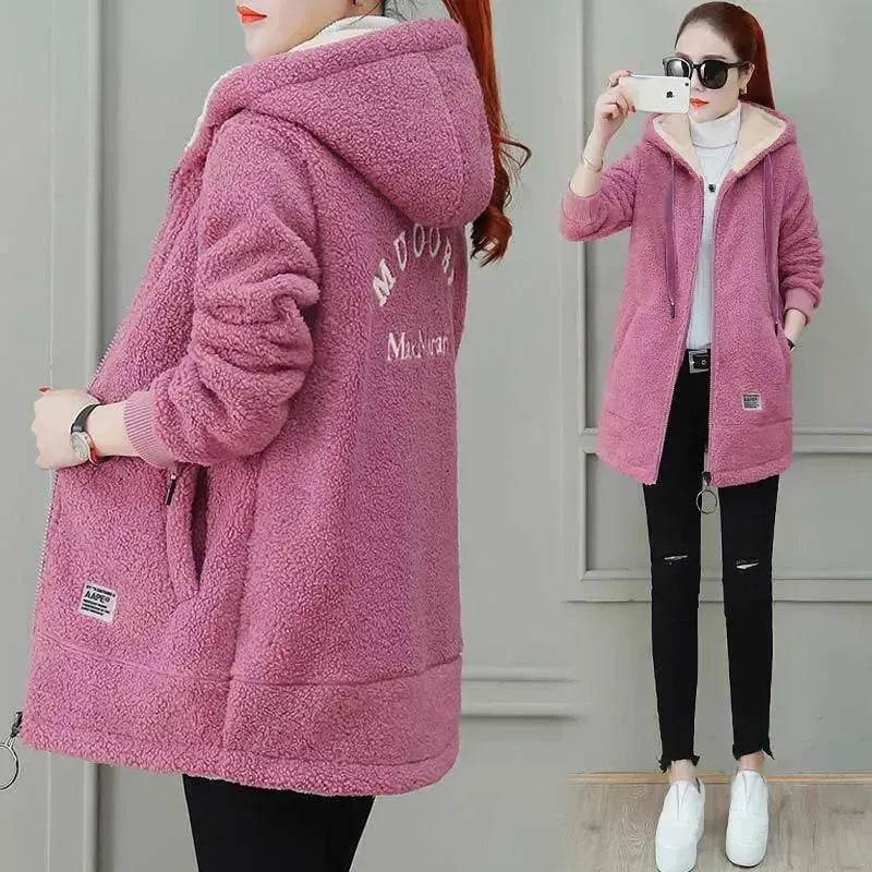 Women’s Faux Fur Coat and Jacket – Warm Autumn Winter Cardigan Wool Coat for Women - www.Shopthatapp.com