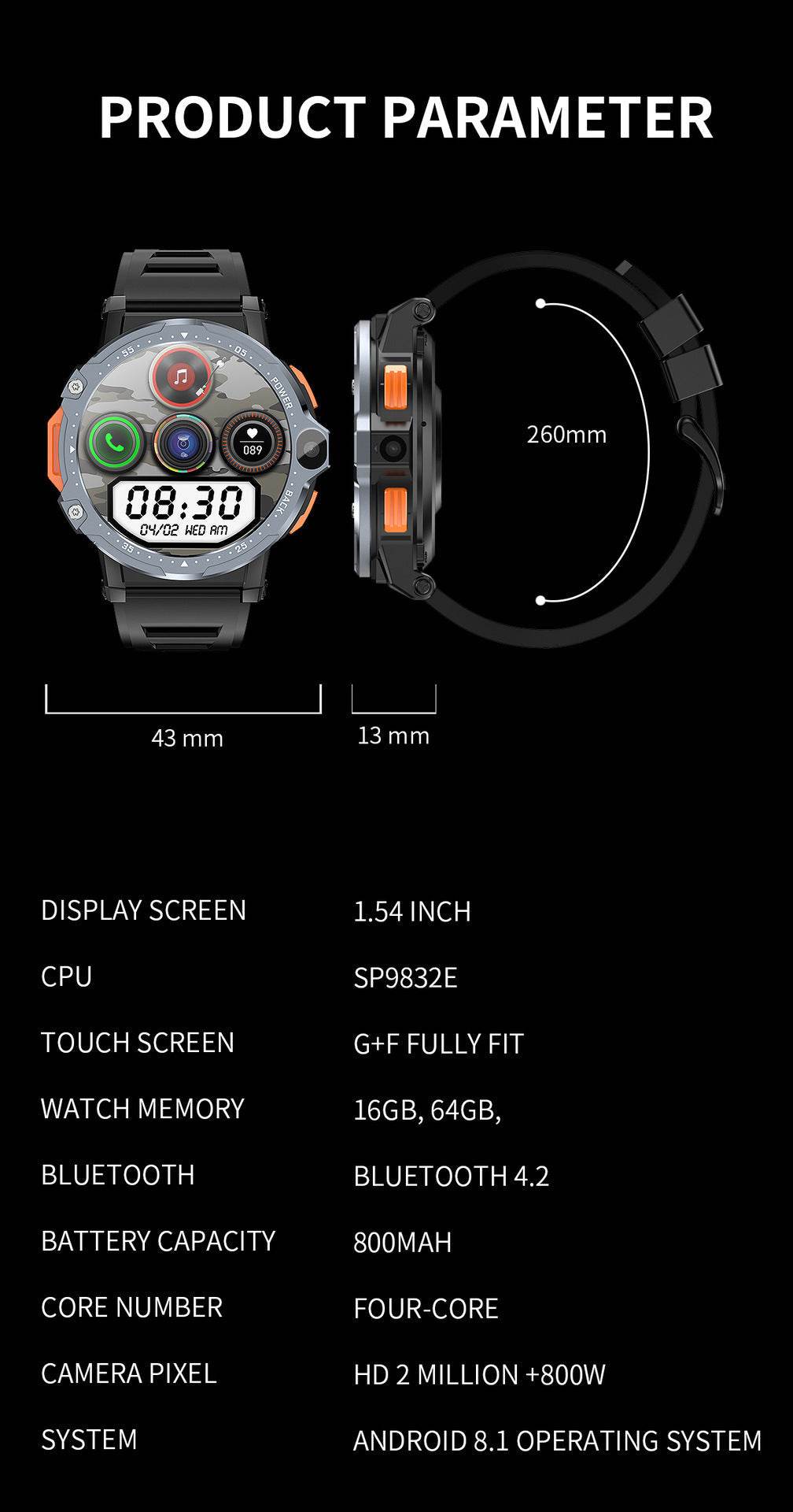 AP6 Smart Watch Dual Camera 4G Plug-in Card - www.Shopthatapp.com