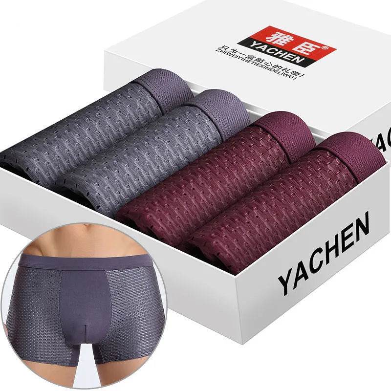 Yachen Silky mesh Breathable boxer briefs underwear men - www.Shopthatapp.com