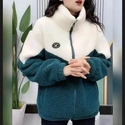 Fashionable  Women's Woolen Jacket Zip up Thickened Winter coat - www.Shopthatapp.com
