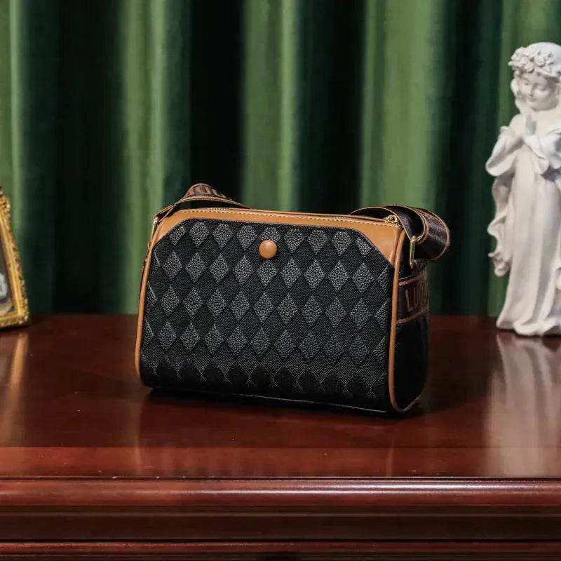 Women's Rhombus Leather Fashion Shoulder Messenger crossbody Bag - www.Shopthatapp.com