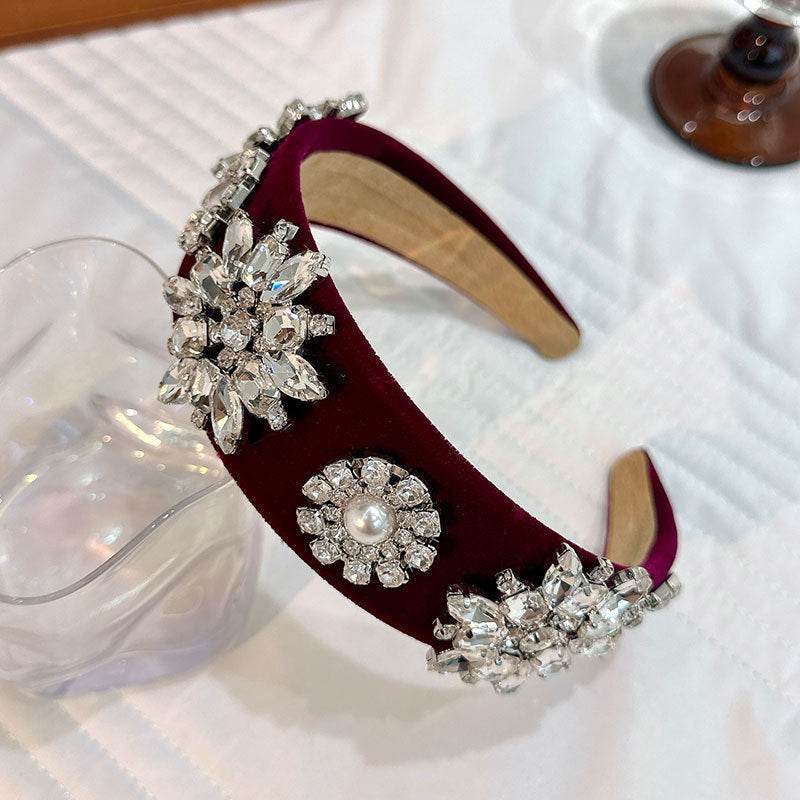 Retro Baroque Pearl Rhinestone Headband - www.Shopthatapp.com