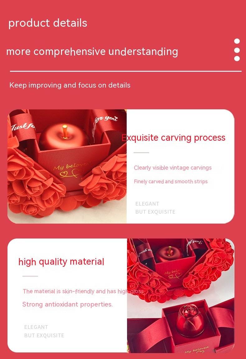 Valentines Day Gift Soap Rose Gift Box Crystal Pendant Necklace Eternal Flower Jewelry Box Set Wedding Birthday Gift For Girlfriend - www.Shopthatapp.com