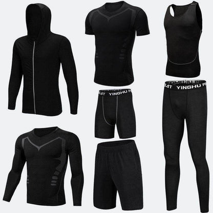 Compression Sport Fitness Workout Gym Outfit 7pcs set for men