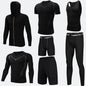 Compression Sport Fitness Workout Gym Outfit 7pcs set for men