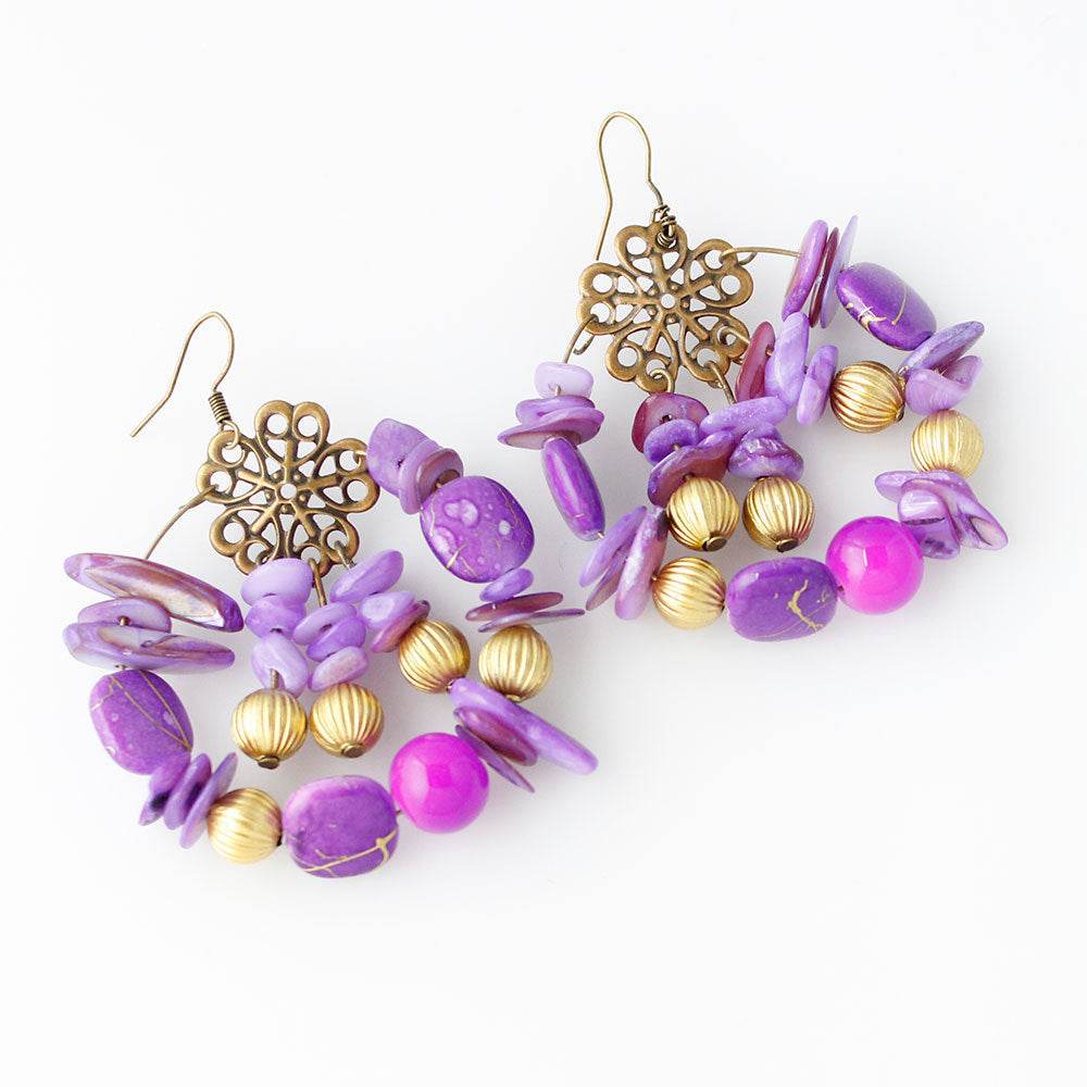 Bohemian style handmade beaded colorful Earrings - www.Shopthatapp.com