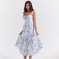 Spring And Summer Comely Pastoral Style Sling Floral A Swing Cake Dress - www.Shopthatapp.com