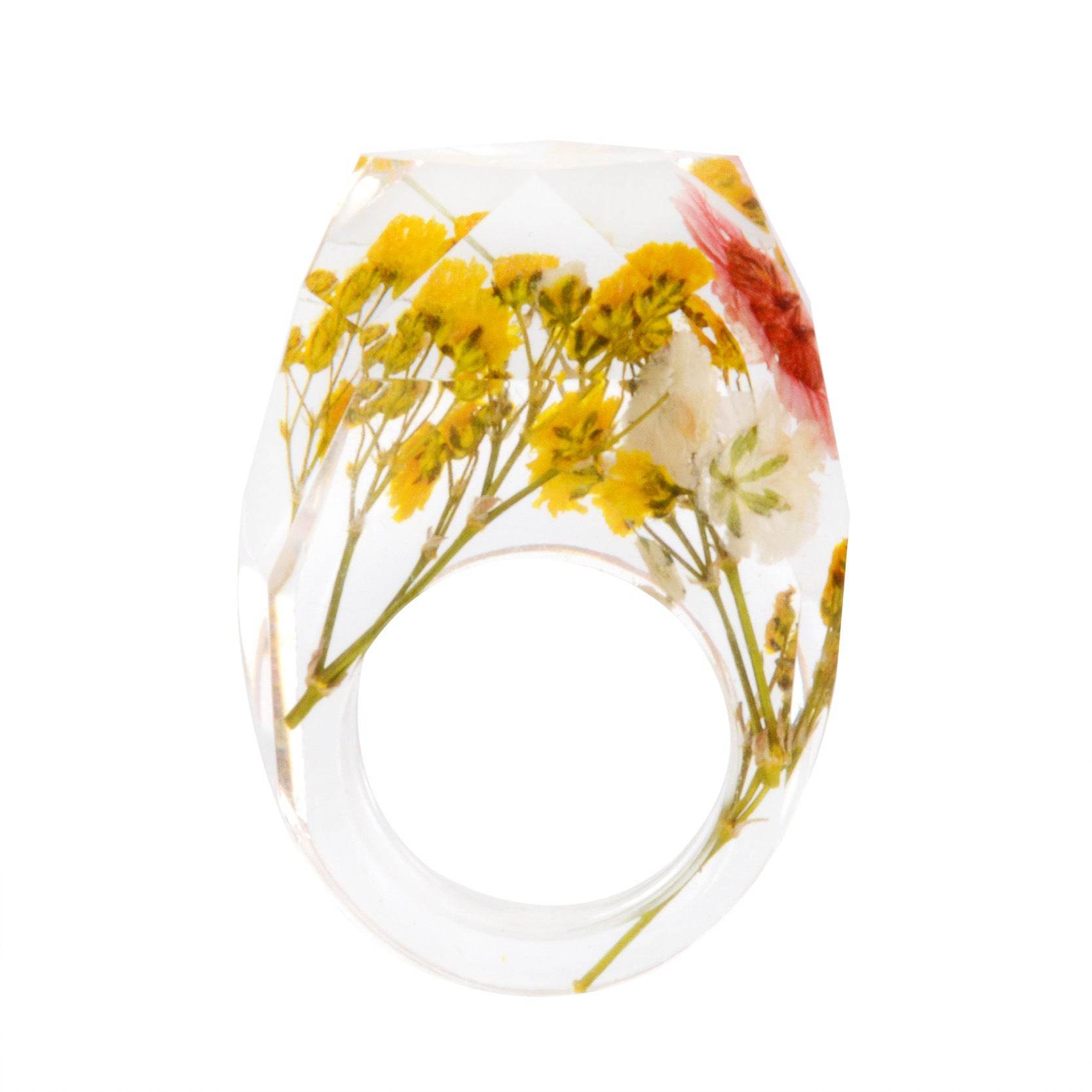 Dried Flower Resin Forest Handmade Dried Flower Epoxy Ring - www.Shopthatapp.com