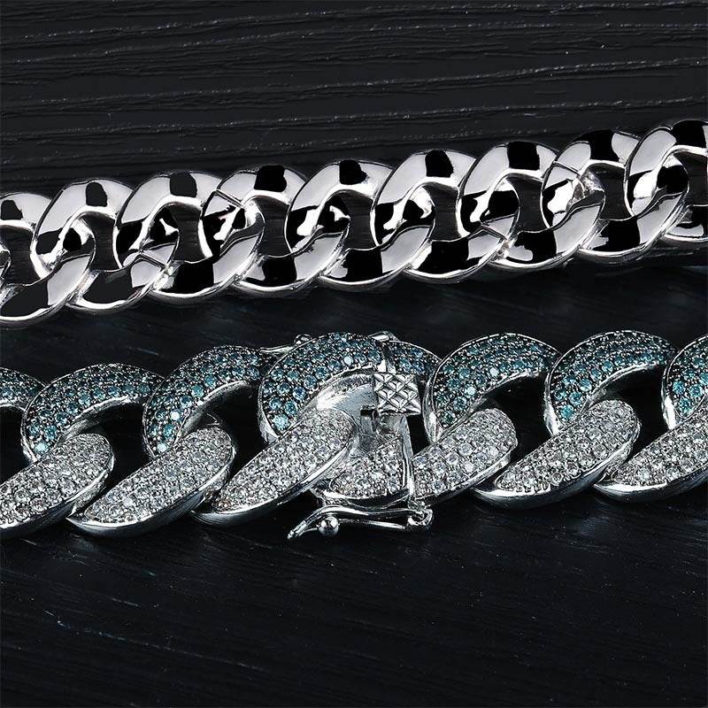 Emerald color men's large Cuban chain - www.Shopthatapp.com