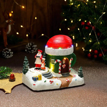 Christmas Rotating Resin Luminous Music Box Ornaments - www.Shopthatapp.com