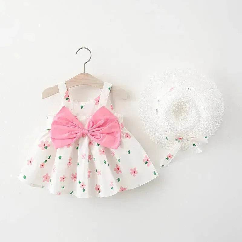 Casual Newborn Baby girl Printed Bow Princess Dress - www.Shopthatapp.com