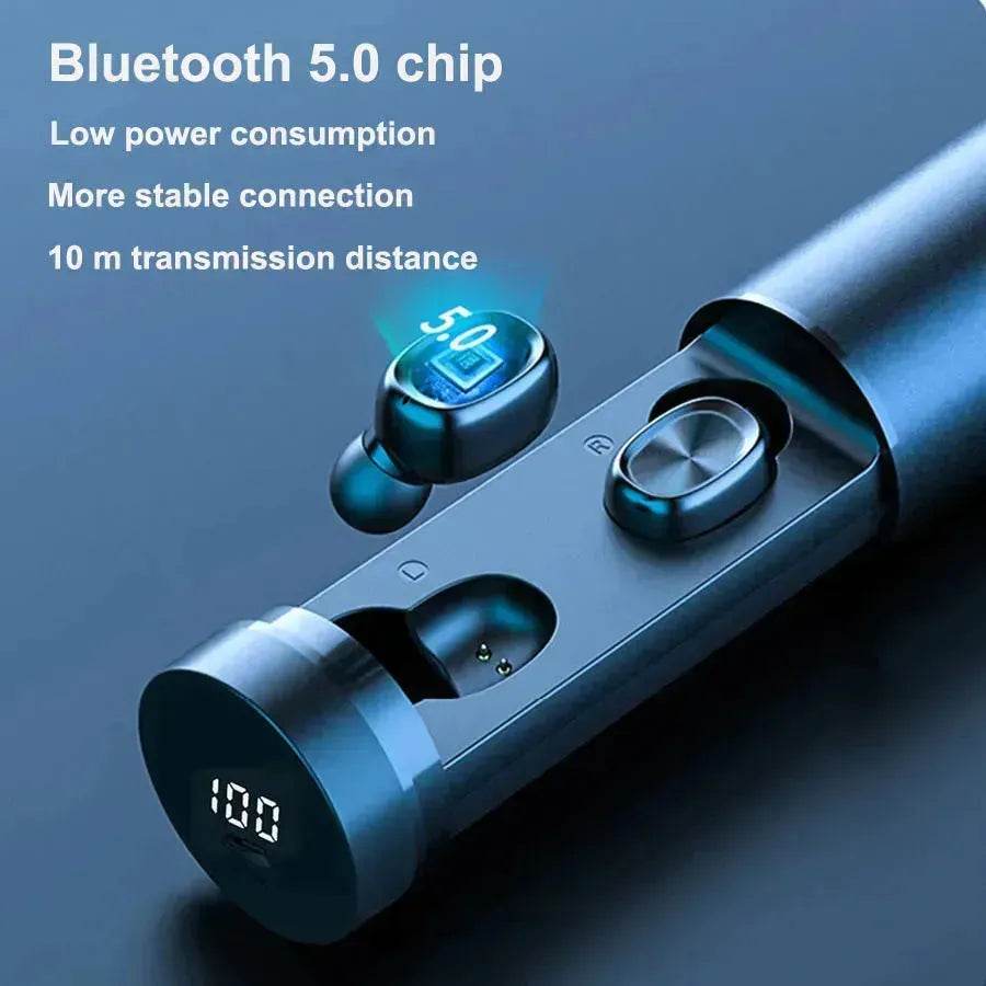 TWS Bluetooth Earphones V5.0 Wireless In-ear Stereo Sound MIC Headphones 8D HIFI Noise Canceling Sport Headsets for IOS Android - www.Shopthatapp.com