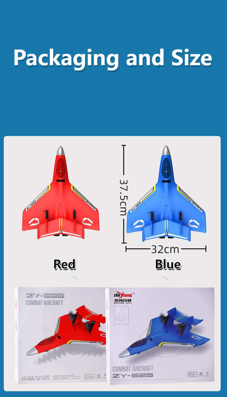 Planeur télécommandé 3-en-1 Kidstoylover : mer, terre et air - Mousse EPP imperméable, équilibre intelligent