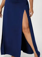 Women's High Waist Slit Solid Color Side Slit Maxi Skirt - www.Shopthatapp.com