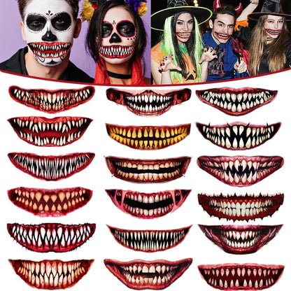 18 Pieces Of Scary And Realistic Design Halloween Temporary Tattoo Stickers - www.Shopthatapp.com