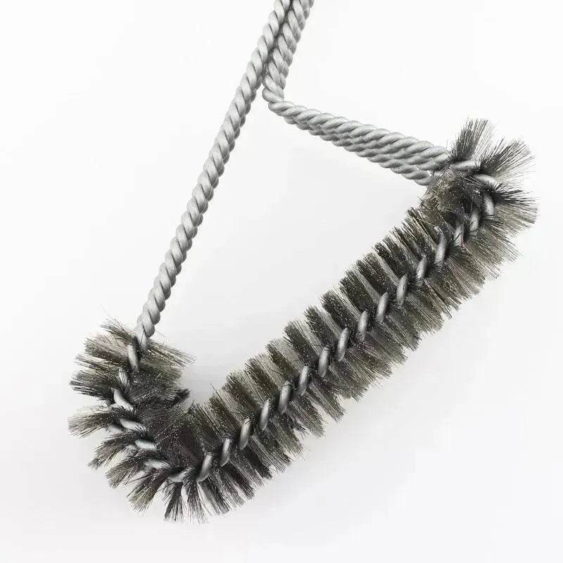 18-inch Three-head Barbecue Grill Cleaning Brush Steel Wire Oven Outdoor BBQ Tools - www.Shopthatapp.com