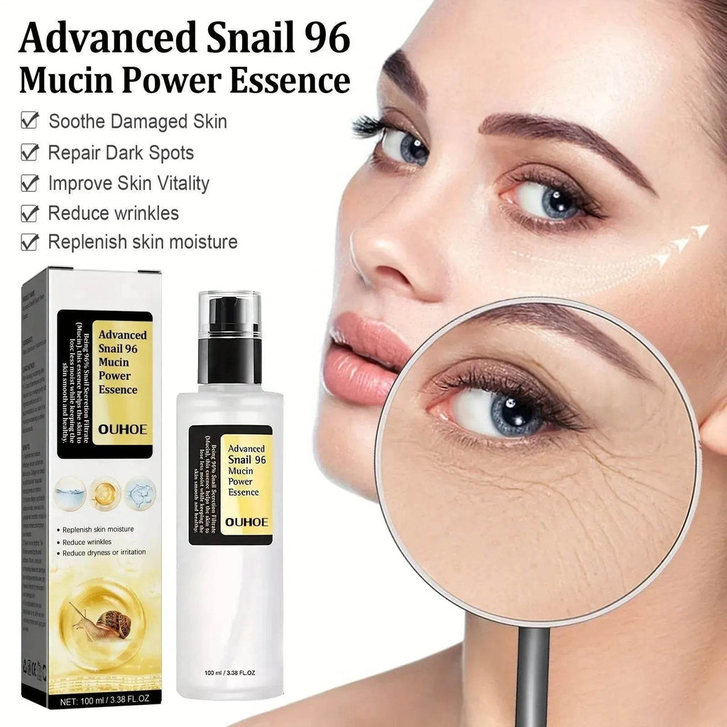 OUHOE Advanced Snail Mucin Power Essence Moisturizing Serum 100ml - www.Shopthatapp.com