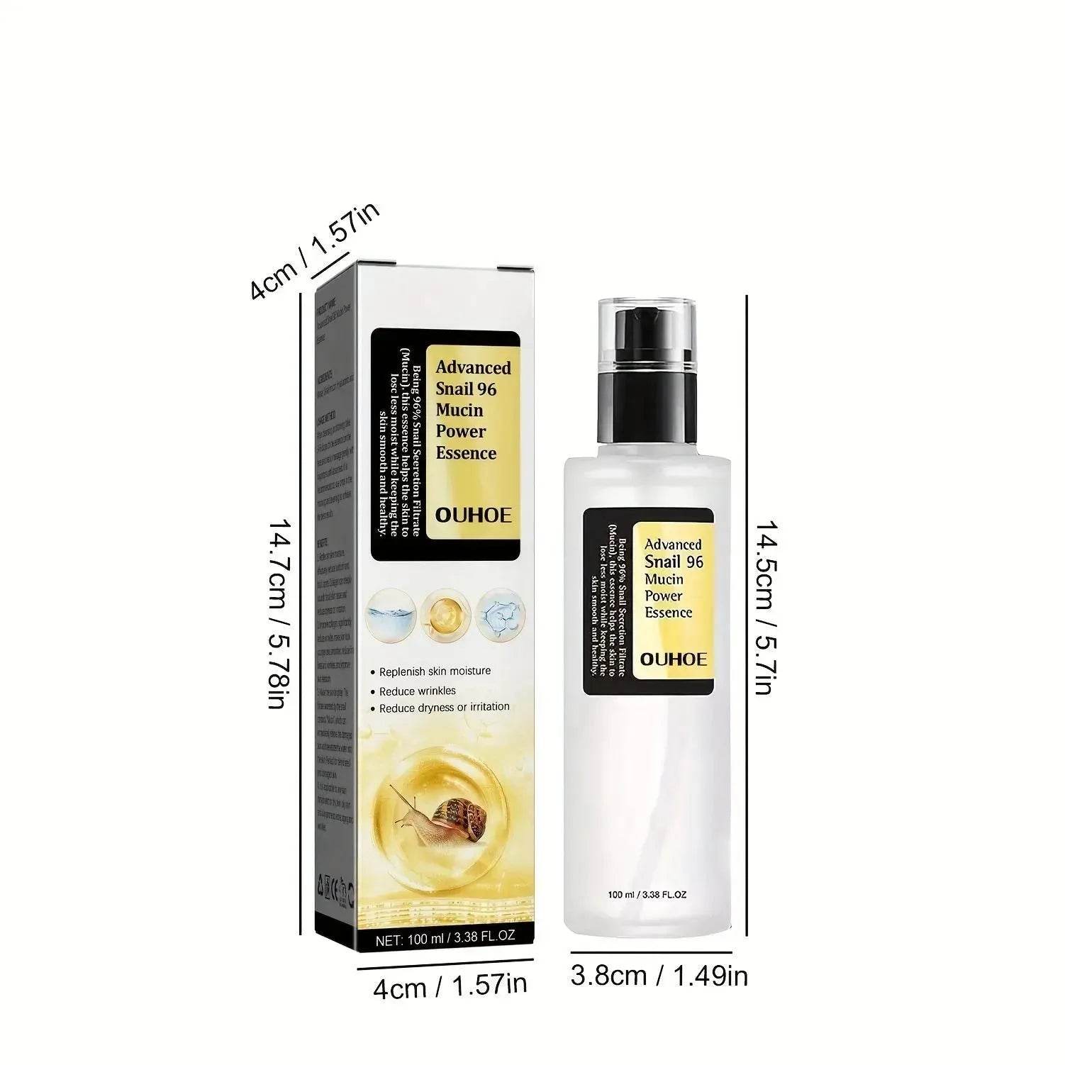 OUHOE Advanced Snail Mucin Power Essence Moisturizing Serum 100ml - www.Shopthatapp.com