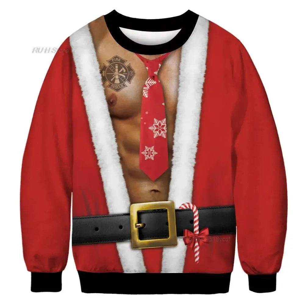 Ugly Christmas Sweater Santa Elf Couple Sweatshirt - www.Shopthatapp.com