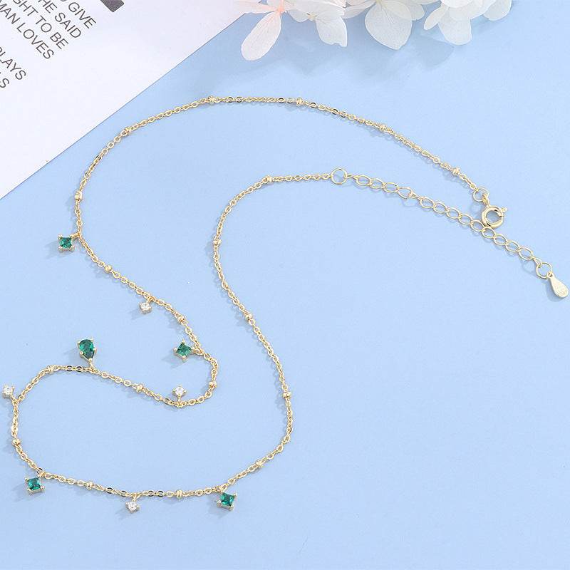 Generous water drop emerald zircon necklace - www.Shopthatapp.com