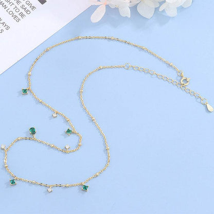 Generous water drop emerald zircon necklace - www.Shopthatapp.com
