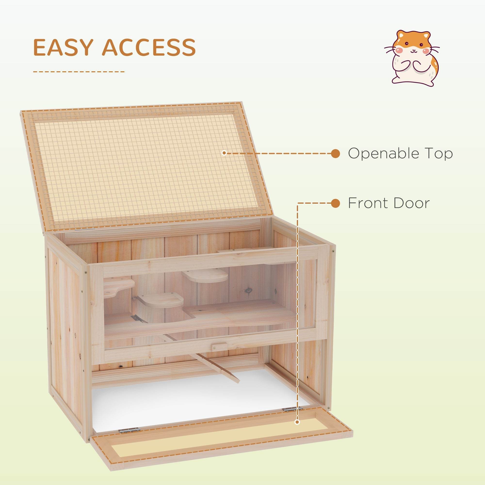 2- Tier Wooden Crafted Hamster Rodent Habitat Cage - www.Shopthatapp.com