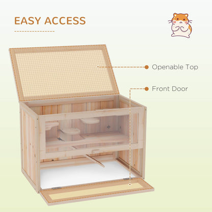 2- Tier Wooden Crafted Hamster Rodent Habitat Cage - www.Shopthatapp.com